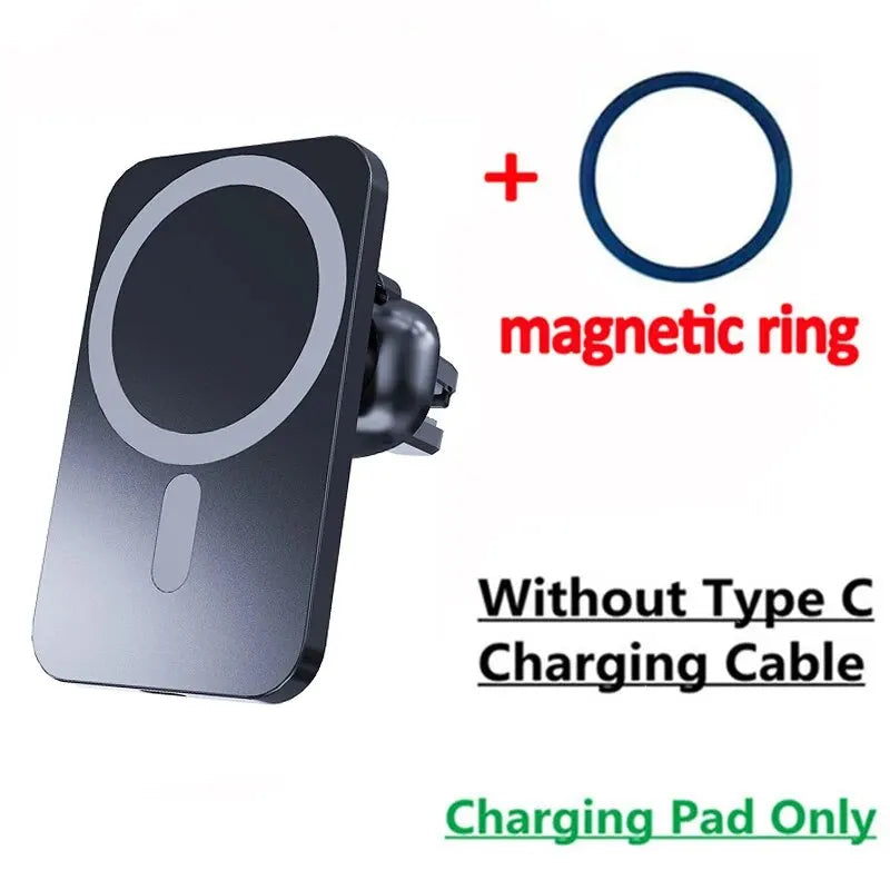 Magnetic 15W Fast Wireless Car Charger – Secure &amp; Sleek