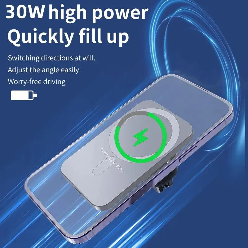 Magnetic 15W Fast Wireless Car Charger – Secure &amp; Sleek