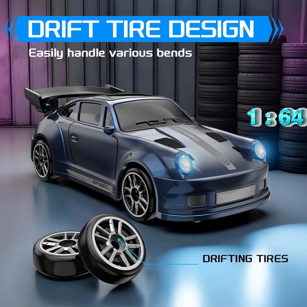 Desktop Drift Racing: 1:64 Mini 4WD RC Car with Full Proportion Contro