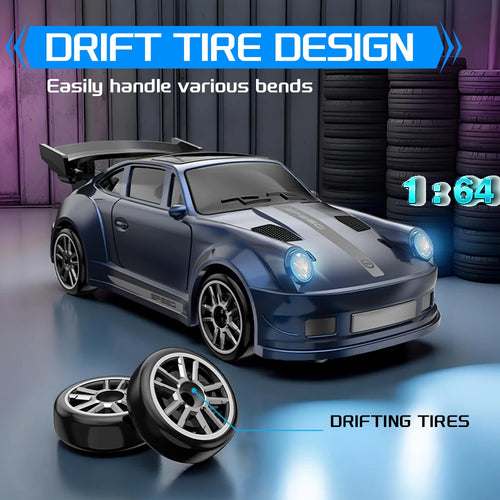 Desktop Drift Racing: 1:64 Mini 4WD RC Car with Full Proportion Contro