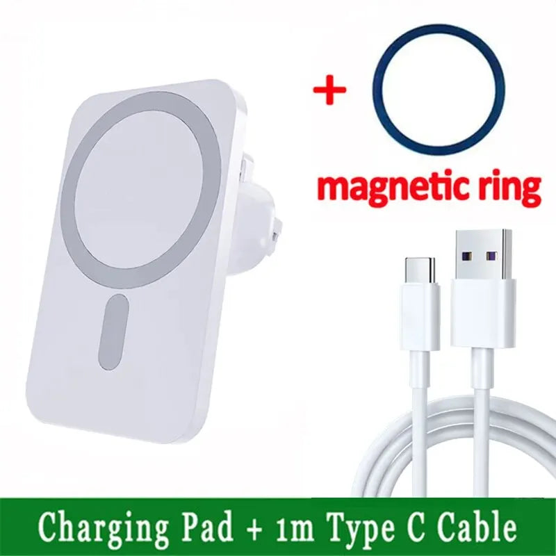 Magnetic 15W Fast Wireless Car Charger – Secure &amp; Sleek