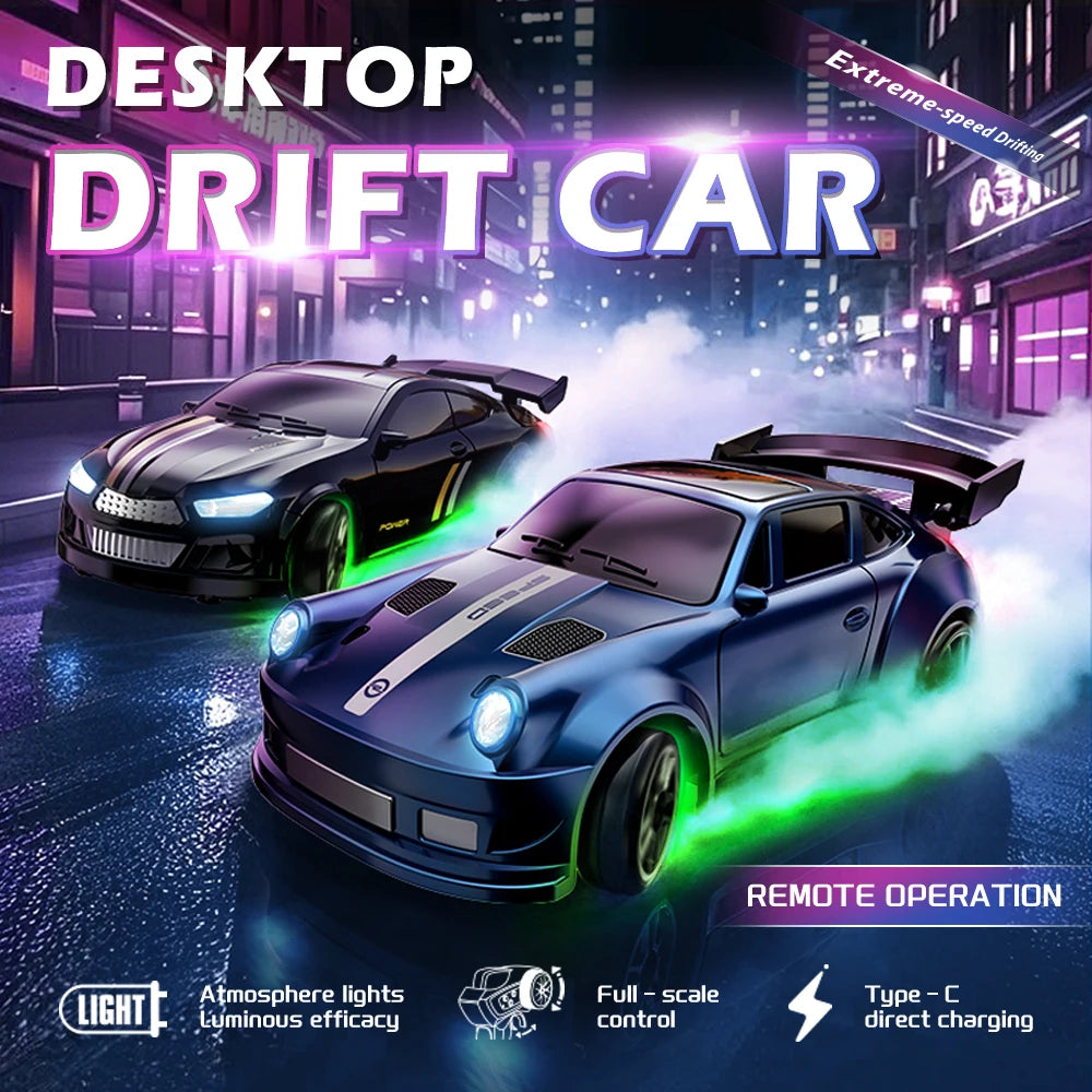 Desktop Drift Racing: 1:64 Mini 4WD RC Car with Full Proportion Contro