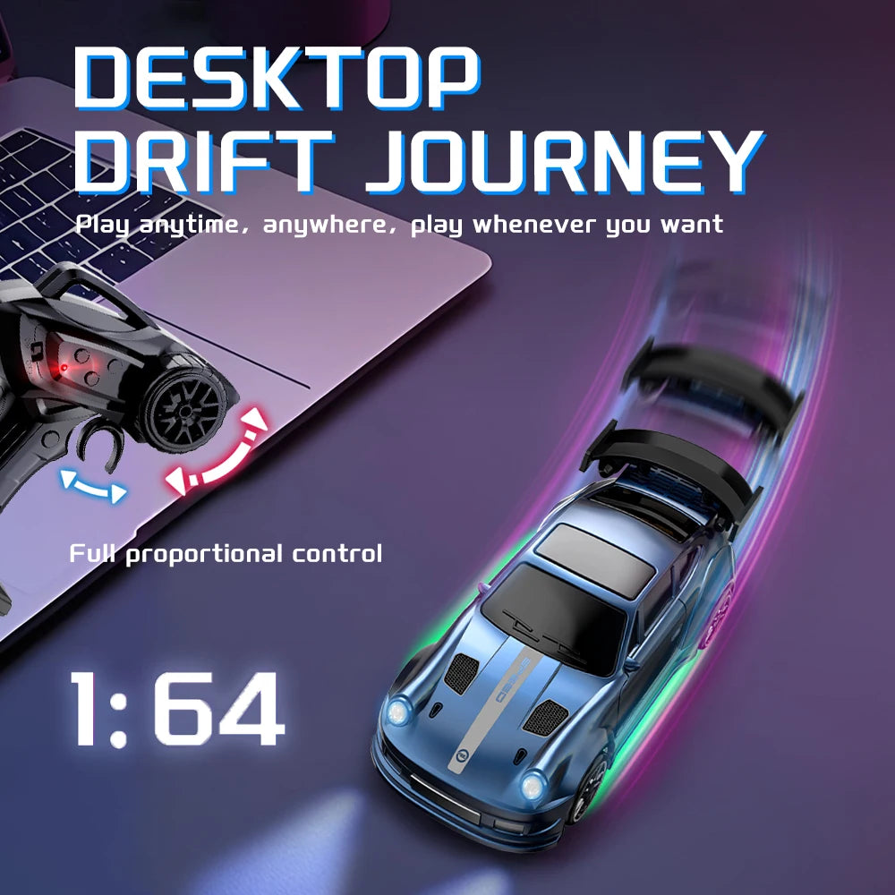 Desktop Drift Racing: 1:64 Mini 4WD RC Car with Full Proportion Contro
